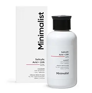 Minimalist 2% Salicylic Acid + LHA Face Cleanser With Zinc For Reducing Sebum and Acne