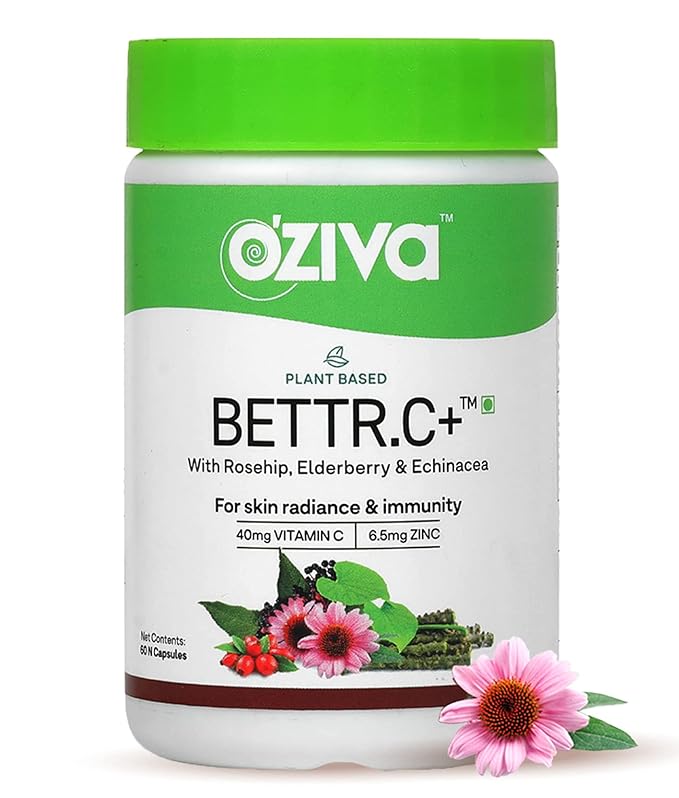 OZiva Bettr.C+ Vegan Vitamin C Capsules